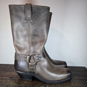 NEW Frye Harness 12R Womens Size 9.5 M Square Toe Mid-Calf Riding Brown 77300